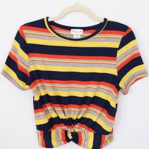 Striped Twist Crop Top